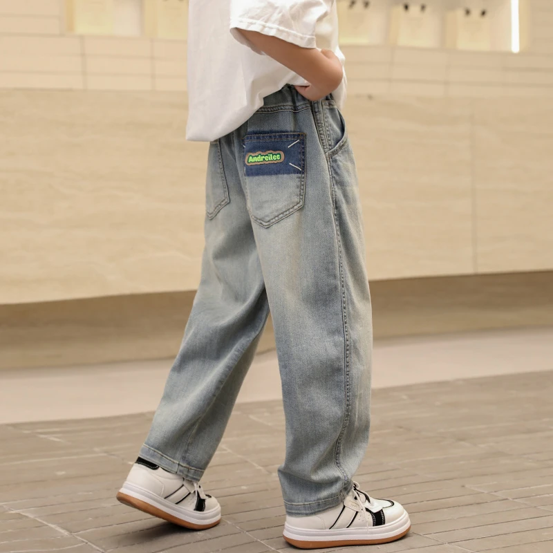 男童裤子夏季薄款牛仔裤2024中大童休闲长裤儿童防蚊裤夏装韩版潮
