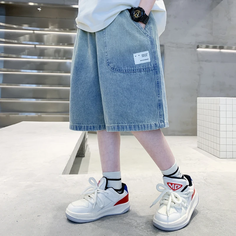 男童牛仔短裤夏季薄款2024中大童休闲韩版五分裤宽松儿童中裤洋气