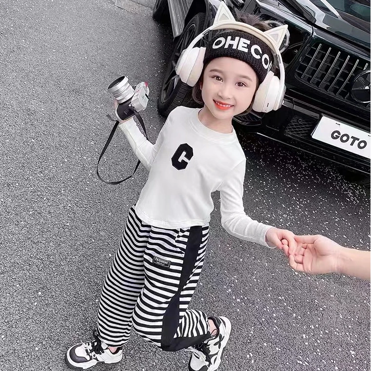 C【不加绒】女童百搭字母C字休闲洋气运动宝宝T恤ZS-W-A31