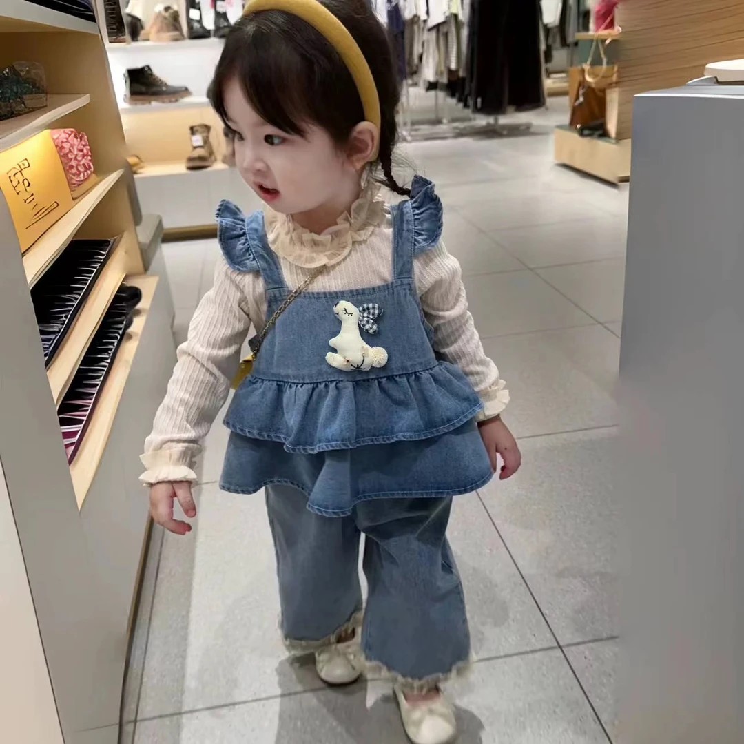 C女宝宝牛仔套装立体小兔子女宝2025春秋款女童洋气套装ZS-G-A40