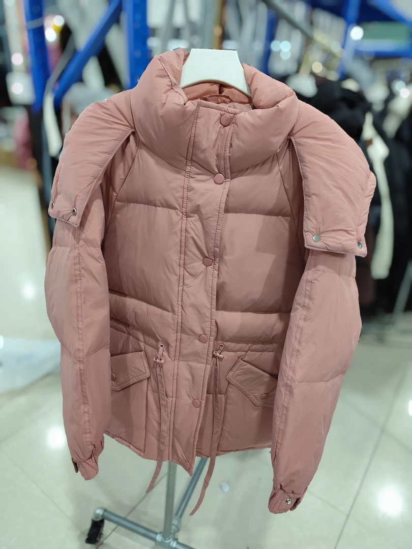 A109#系带收腰羽绒服女2024冬季新款韩版时尚保暖休闲外套潮百搭