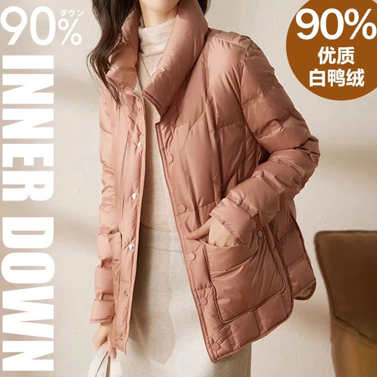 日本mukuu轻薄压胶设计感轻薄羽绒服加厚宽松外套冬