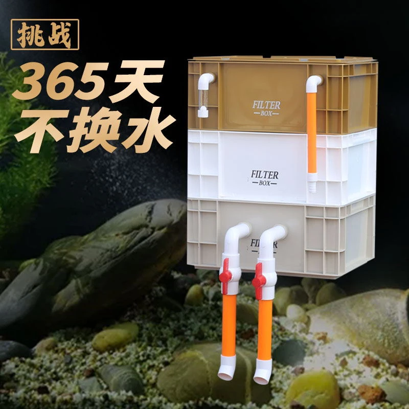鱼缸过滤循环系统周转箱过滤箱滴流盒过滤盒滤材净水周转过滤箱