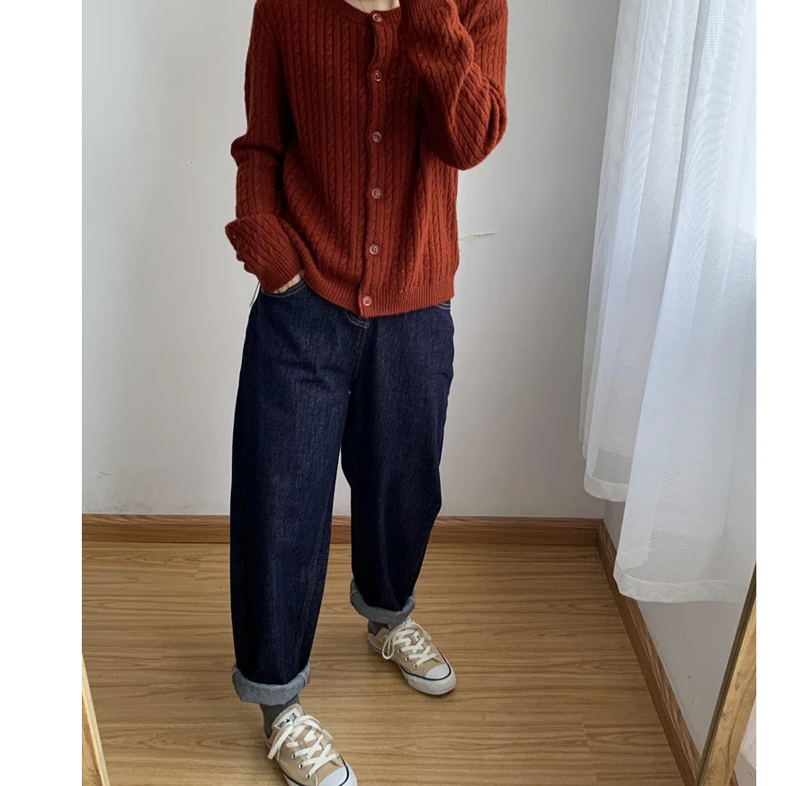 2592时尚百搭洋气潮流舒适老爹牛仔裤