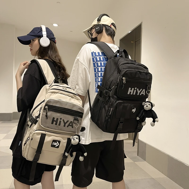 大学生双肩包男大容量休闲旅行电脑背包女时尚潮流初高中生书包酷