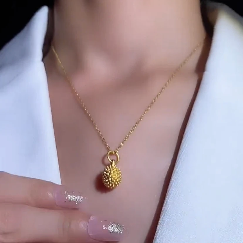 钛钢项链 2023新小榴莲吊坠项链时尚百搭锁骨链小众设计生日礼物