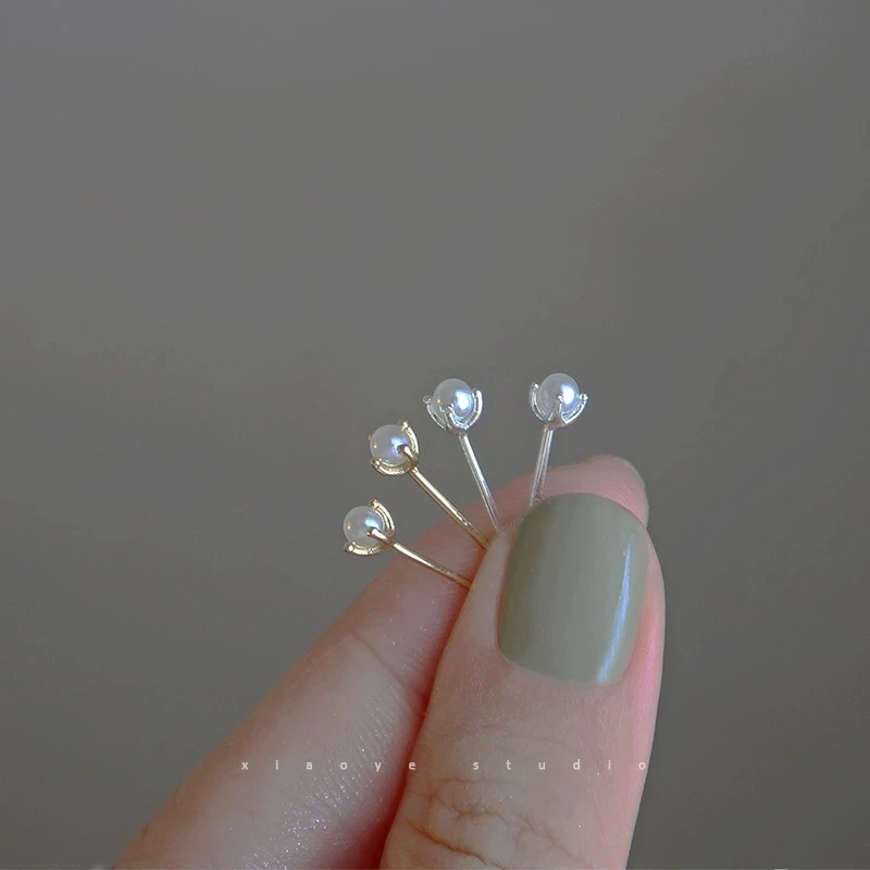 铜合金仿珍珠耳饰 超值 养耳洞四爪珠珠小耳钉精致气质百搭款迷你