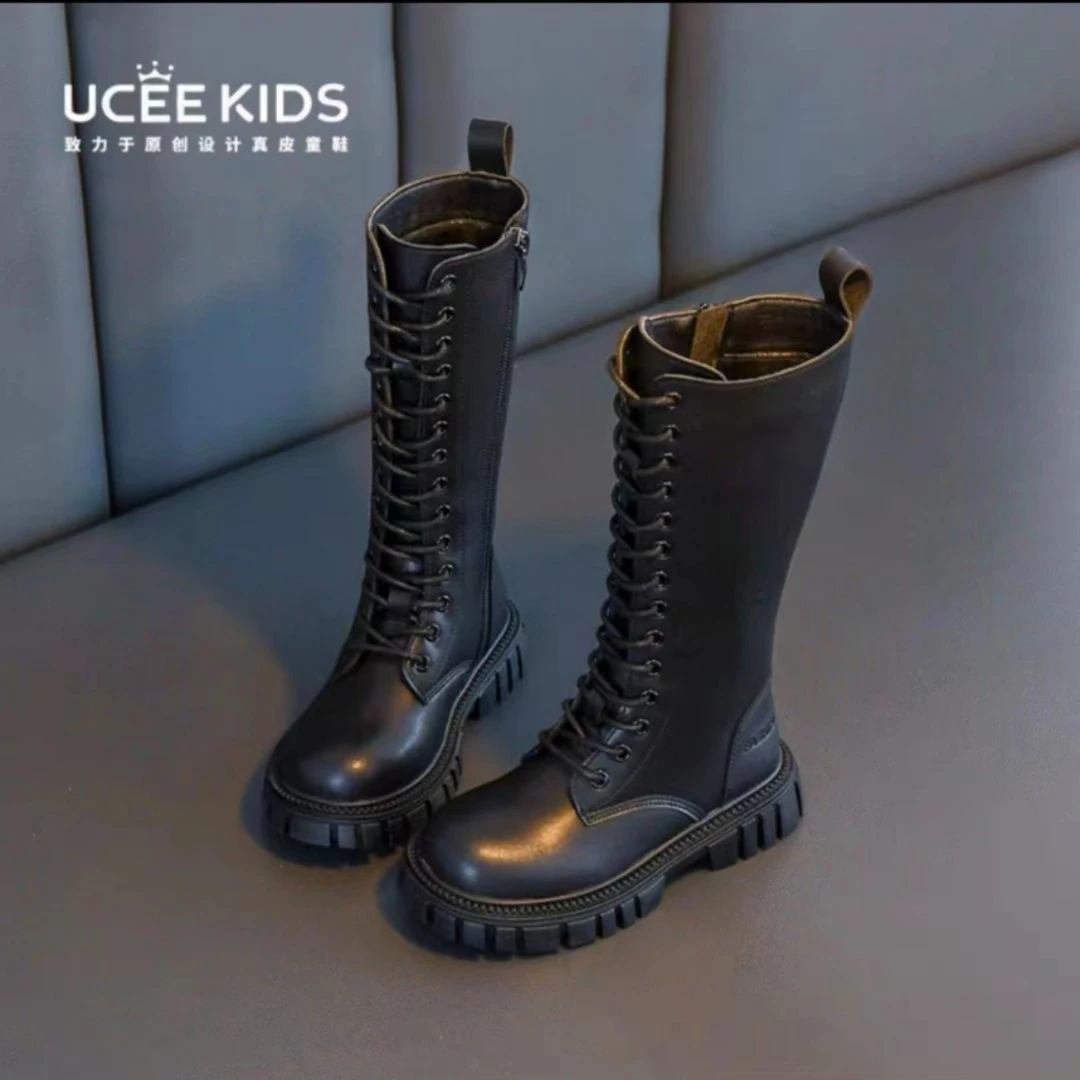 L【中大童26码-40码】  2022女宝秋冬新款高筒马丁靴   6958
