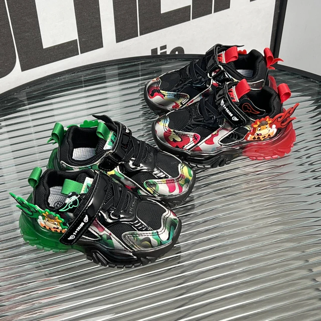 22-26码2023儿童时尚百搭软底防滑高帮运动板鞋（CM) 5212