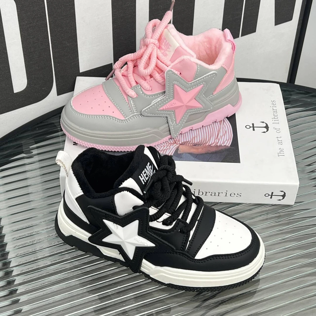 32-37码儿童时尚百搭秋冬软底防滑休闲低帮运动板鞋L检（SCH）001