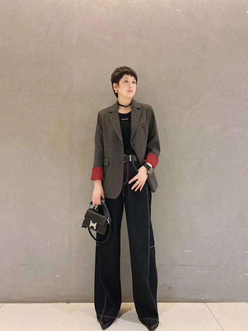 金姐推荐秋季新款气质宽松时尚休闲西装女高级感拼接小西服