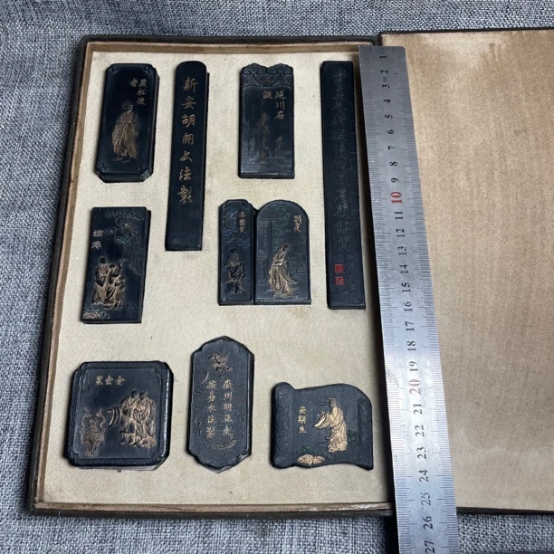 手卷墨 徽墨老墨集锦套墨松烟墨写字绘画书法用品