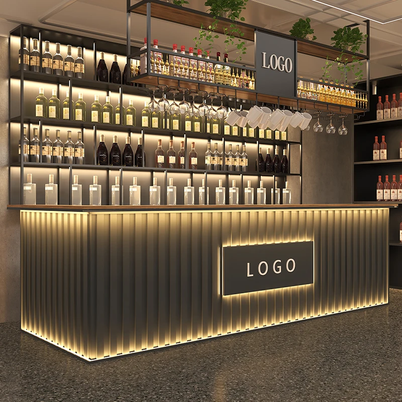 工业风酒吧清吧铁艺精选奶茶店台球厅餐厅烧烤店收银转角前台定制