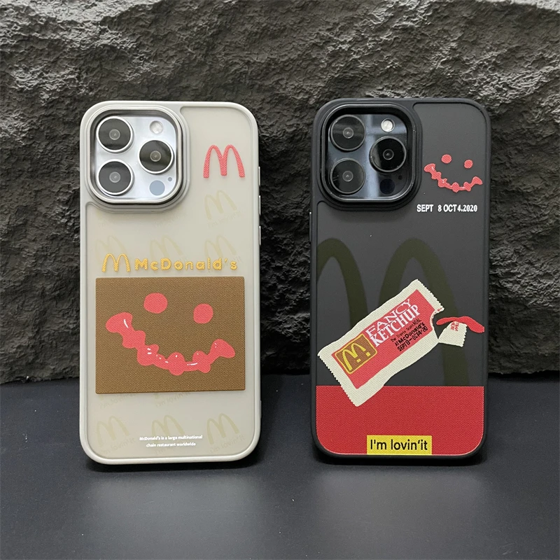 潮牌创意M记苹果15pro手机壳适用iphone14个性13全包12小众11简约