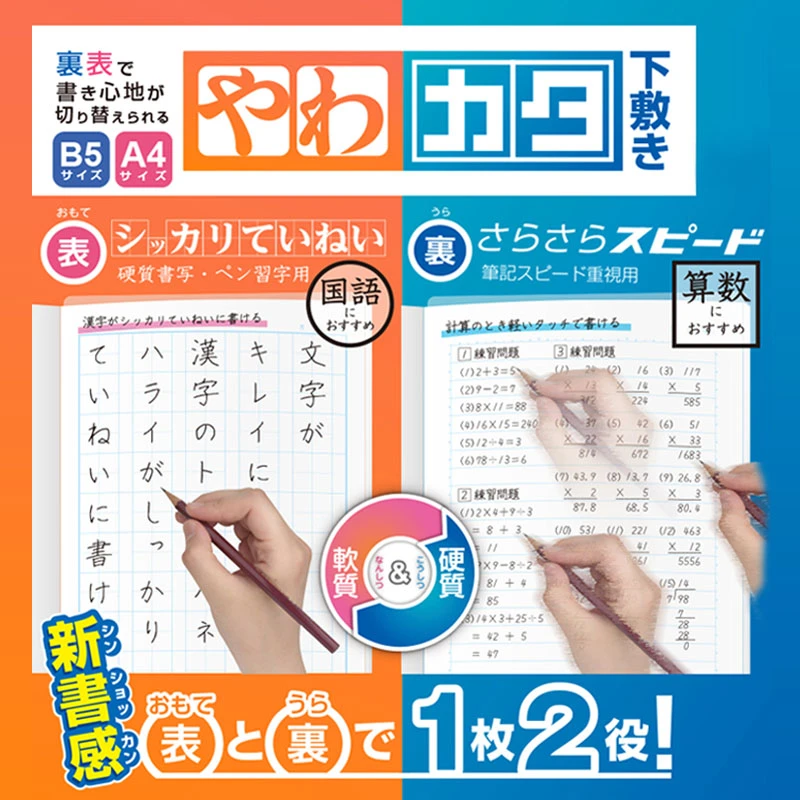 日本SONIC索尼克双面透明垫板软磨砂硬光滑两用考试练字板B5
