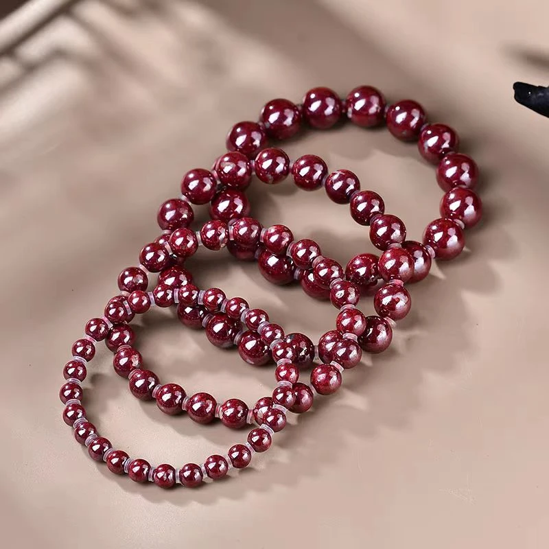 天然辰砂朱砂原矿12mm正品高含量男女同款手串