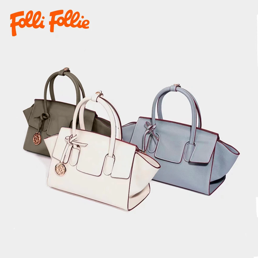 FolliFollie-小众牛皮托特包大容量翅膀包通勤大包