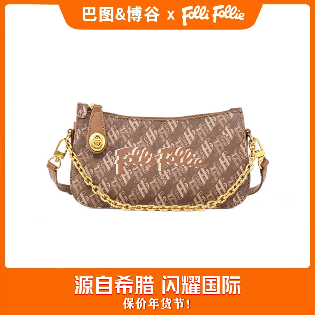 FolliFollie时尚潮流单肩女士斜挎包麻将包