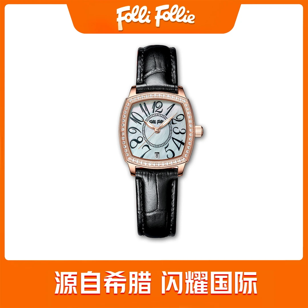 FolliFollie-酒桶款希腊时尚潮流轻奢气质女士手表石英腕表手表