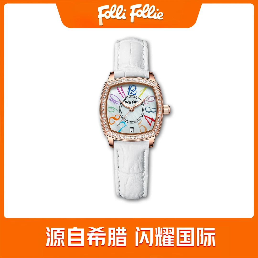 【达人专属】FolliFollie-酒桶款希腊轻奢气质经典百搭时尚石英手表