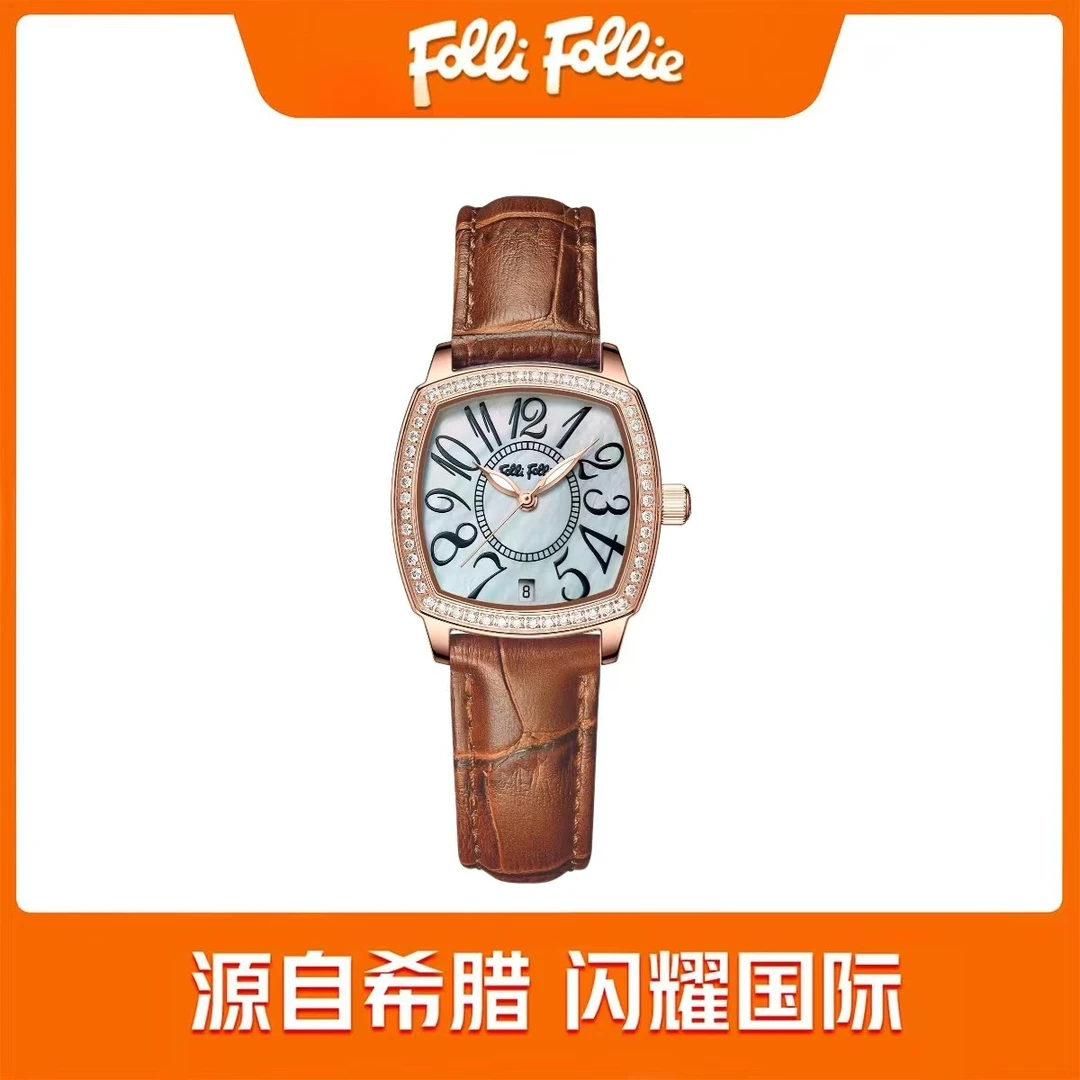 FolliFollie-酒桶款希腊时尚潮流轻奢经典百搭优雅女士石英腕表