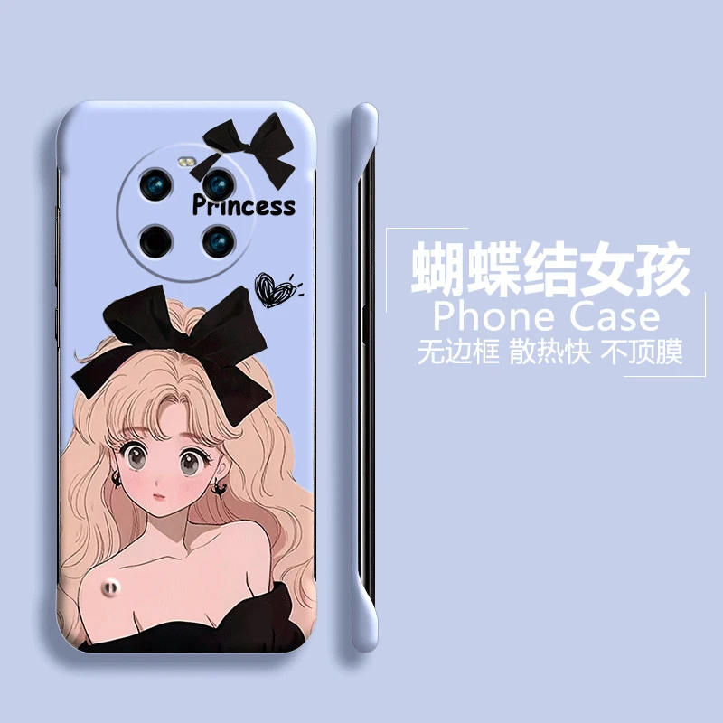 可爱女孩华为mate40手机壳40pro无边e框半包超薄新款防摔男女散热