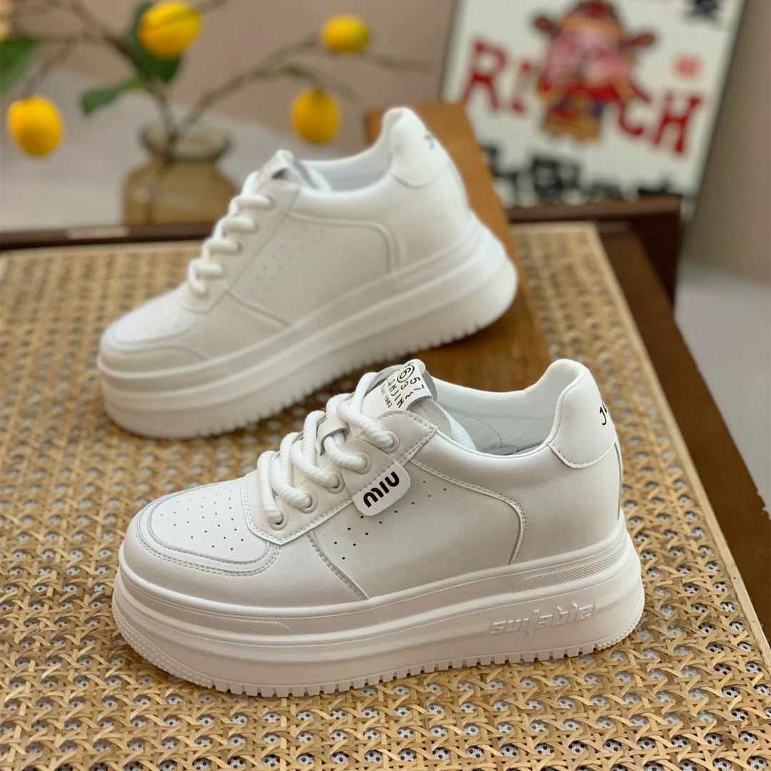 厚底内增高女鞋小白鞋6.5CM网红休闲鞋时尚潮流松糕轻底22091