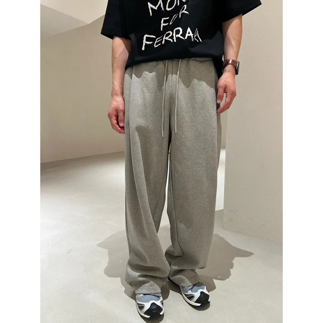 韩系简约褶皱立体裁剪松紧腰休闲卫裤