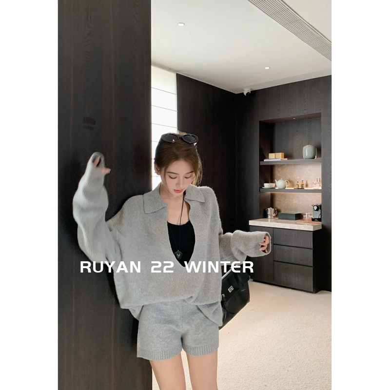 气质名媛减龄两件套装女早秋季新款宽松显瘦上衣搭配短款休闲裤子