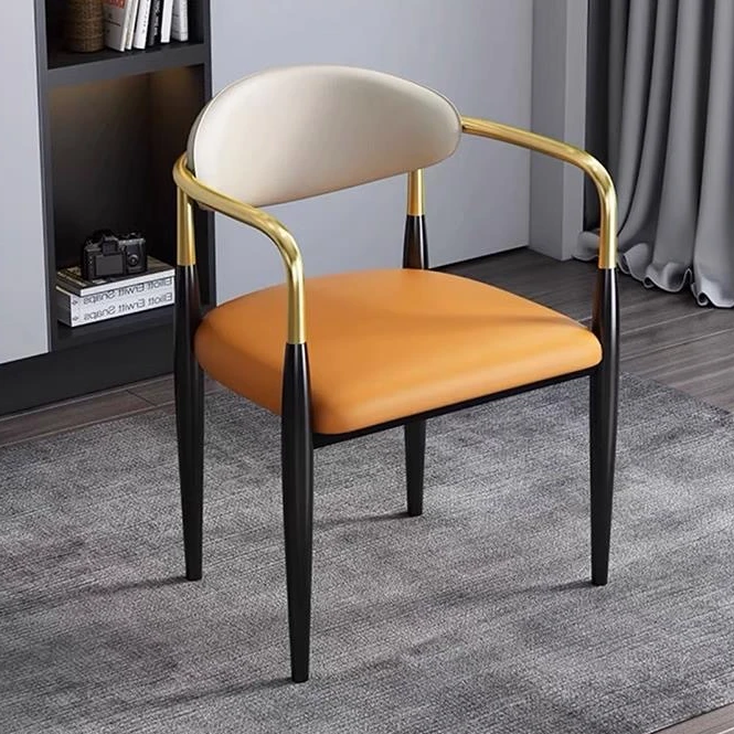 意式轻奢餐椅家用高级餐桌椅子简约酒店餐厅阳台休闲办公靠背皮椅