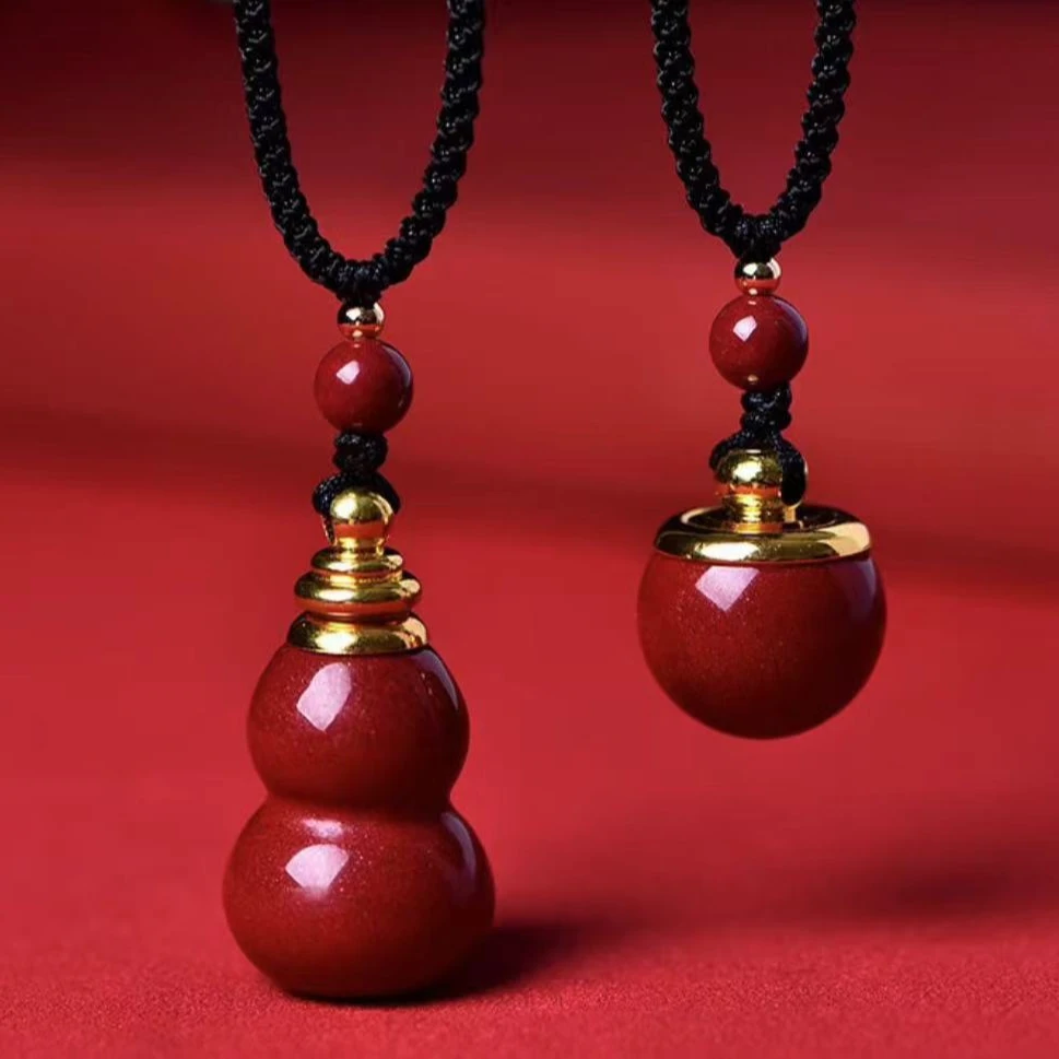 含辰砂工艺品朱砂高含量紫金砂平安果百福珠吊坠本命年时尚男女