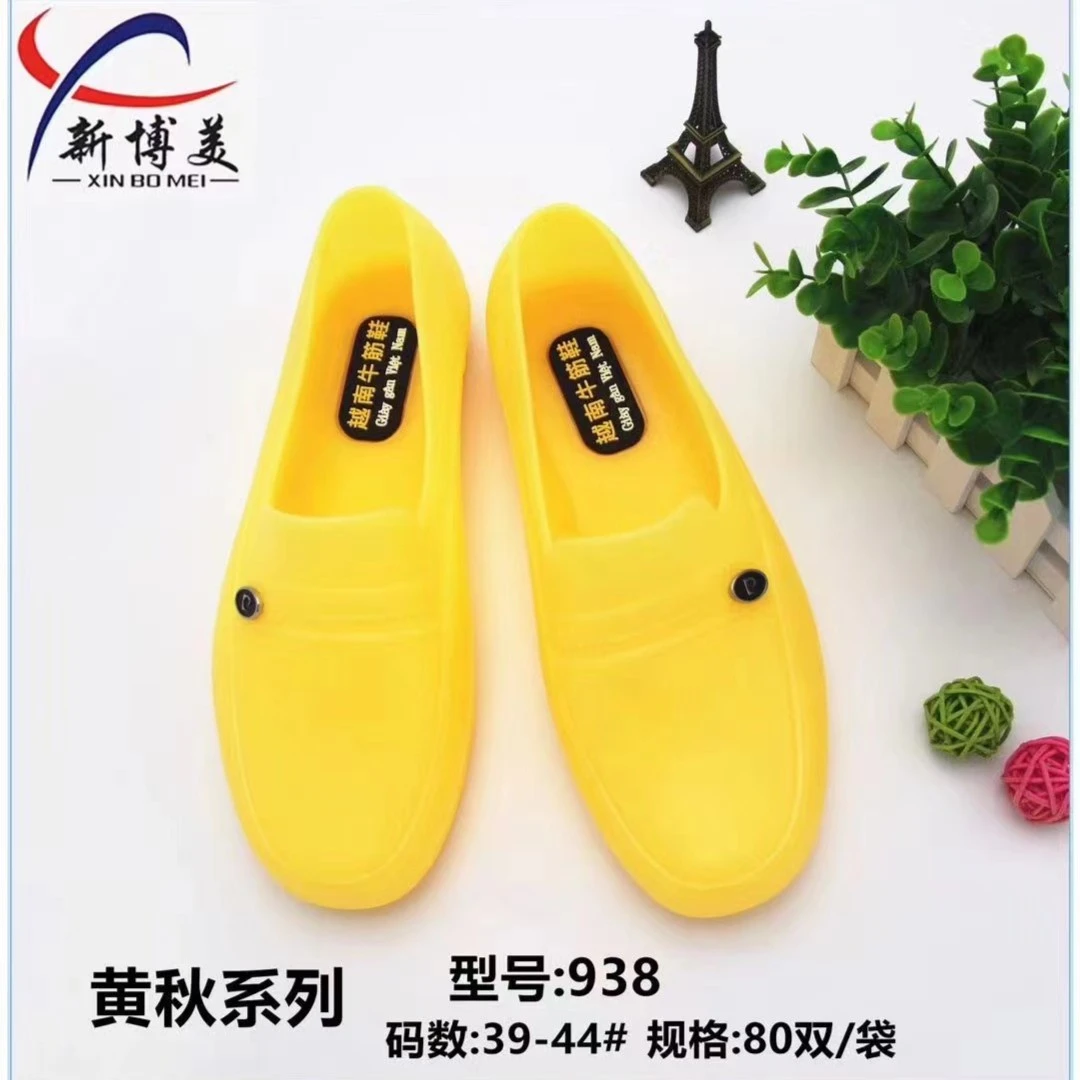 越南橡胶防滑情侣雨鞋水鞋低帮黄色防水厨师鞋防雨平底建筑