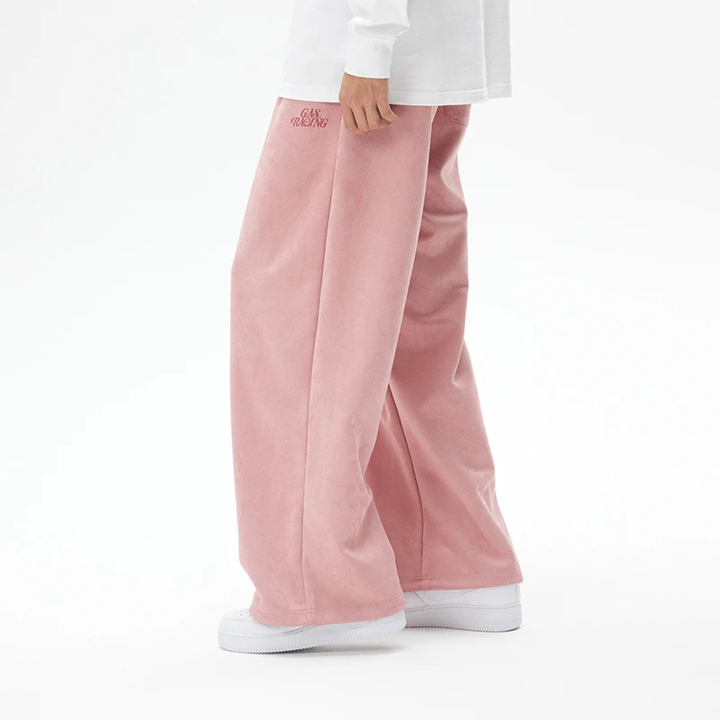 Gastation麂皮卫裤美式垂感保暖秋冬男女新款休闲百搭重磅长裤