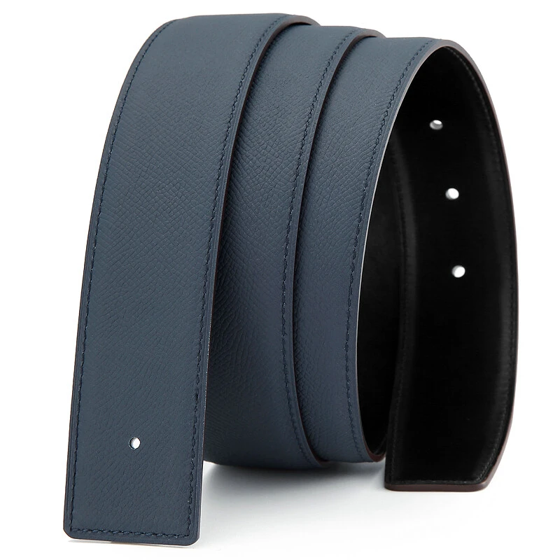 h扣皮带男士不带头真皮打孔纯牛皮无头板扣裤腰带平滑扣头层牛皮