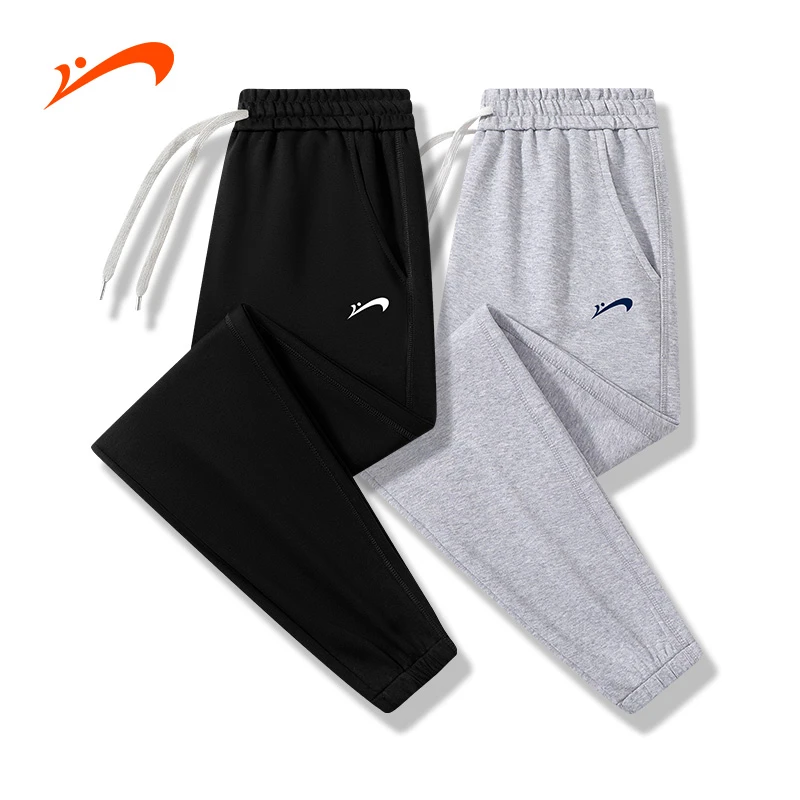 贵人鸟早秋新款休闲裤简约百搭长裤男潮流经典刺绣束脚运动卫裤女