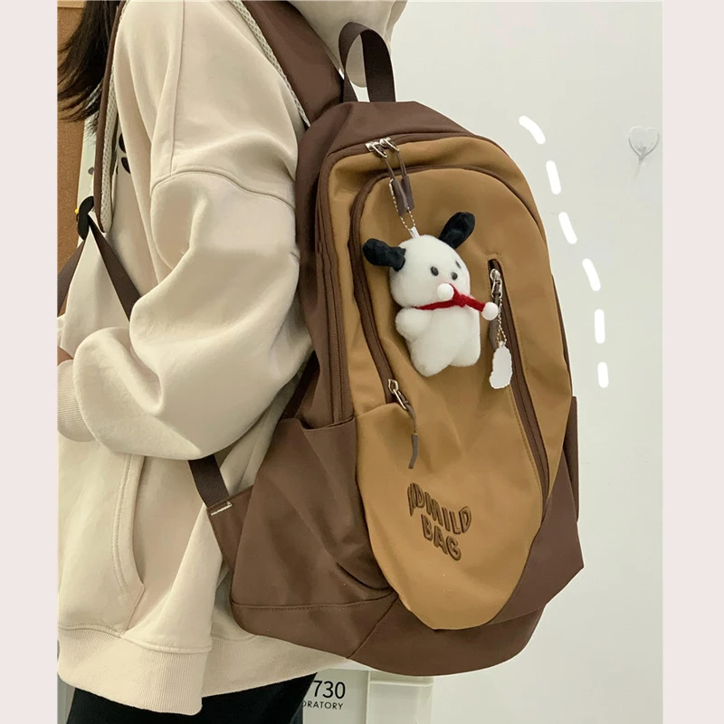 书包女高中大学生小众复古大容量背包韩版潮流百搭初中学生双肩包