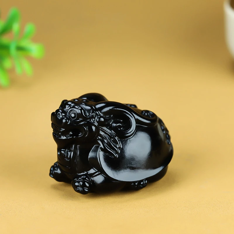 新疆和田玉墨玉黑山料龙龟吊坠挂件苏工精雕龙龟玉坠黑羊脂保真