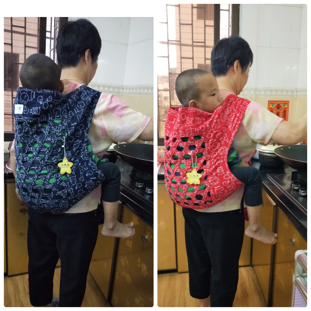 大背带广东传统四爪老式婴幼儿童背带编织镂空网绣花纯棉绑带打结