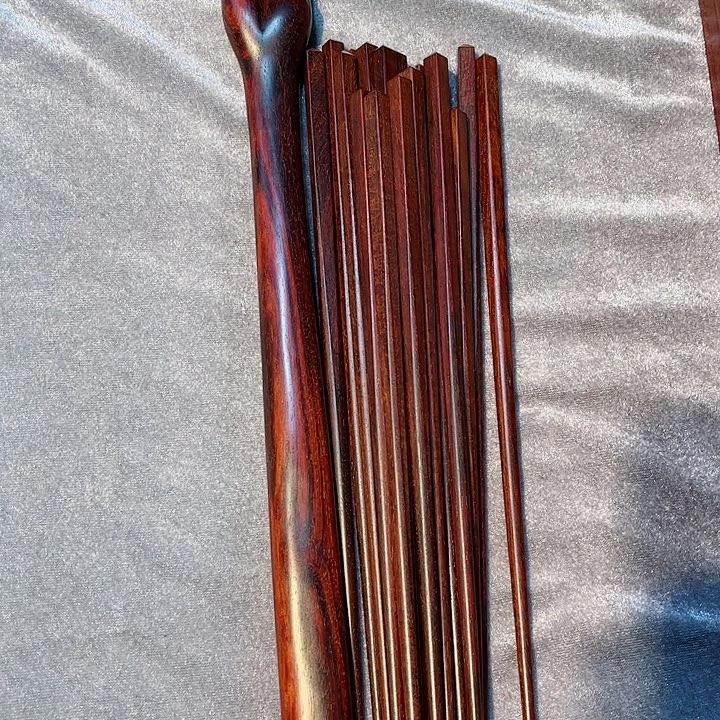 檀香紫檀（小叶紫檀）阳**十双筷子和一个痒痒挠