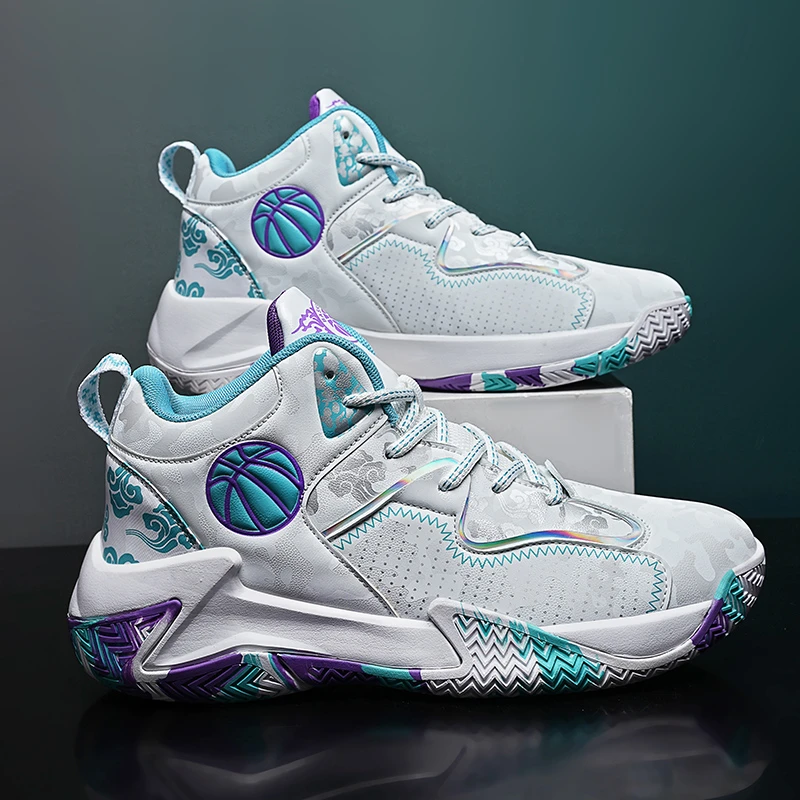 大码篮球鞋男款2025秋季爆款皮面防滑防水青少年训练专业篮球鞋