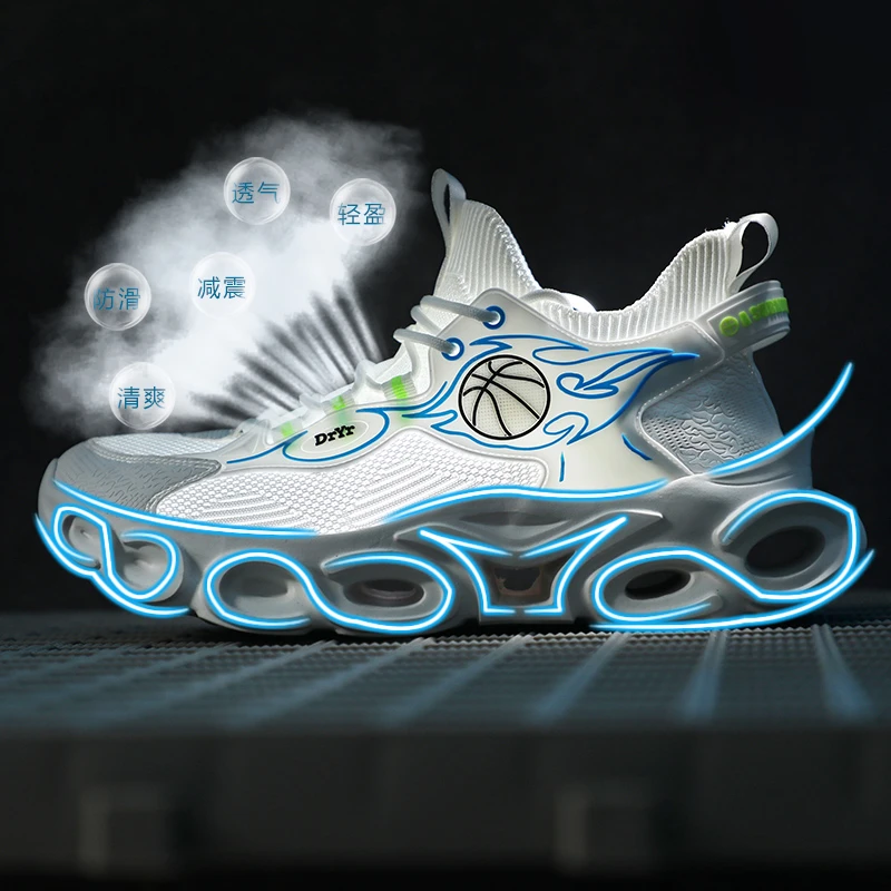 国潮男鞋夏季新款透气时尚刀锋跑步鞋学生休闲运动潮鞋实战篮球鞋