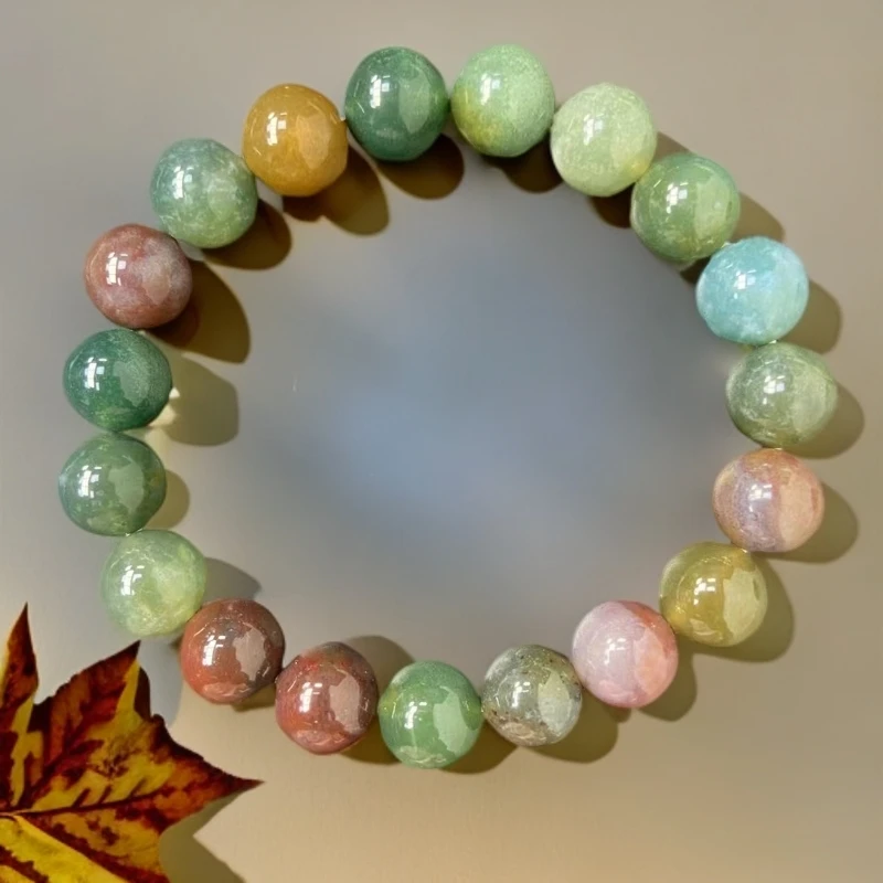 不怕水藏收多彩海洋玉手串10mm天然水草玛瑙手链女玉石证书送礼盒