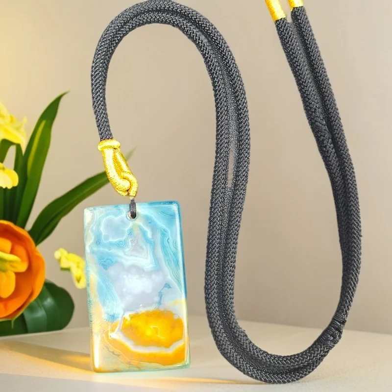 藏收级彼得无事牌吊坠50*30天然玛瑙玉石挂件多样性发一件