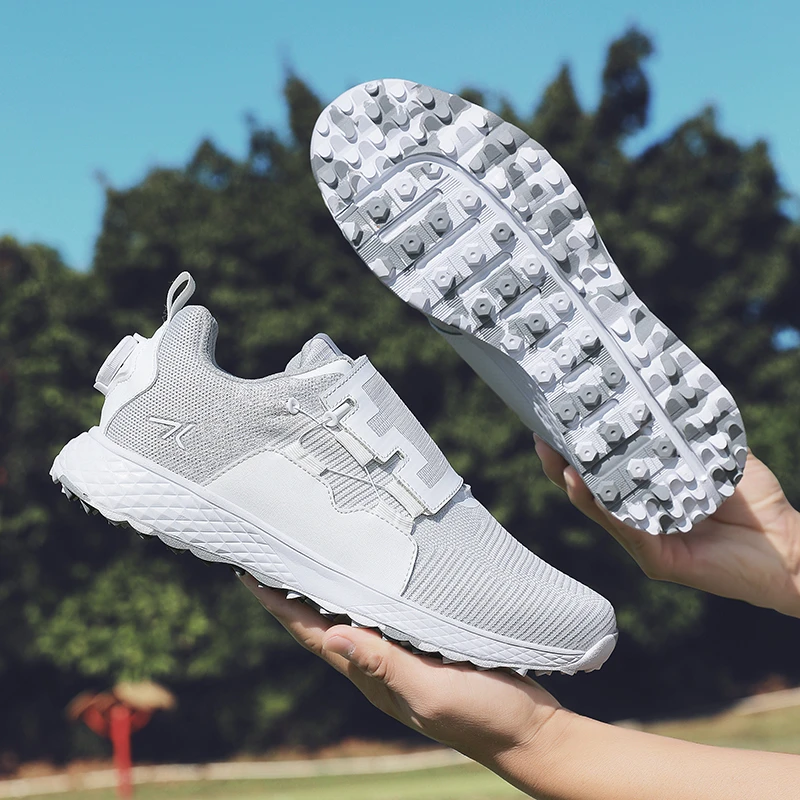 飞织网面透气高尔夫球鞋情侣款专业可卸钉运动休闲舒适训练鞋防滑