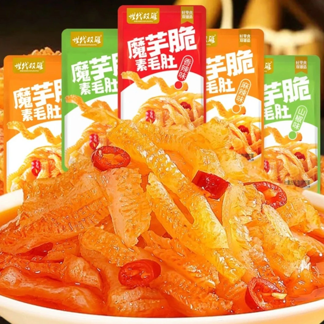 魔芋脆素毛肚魔芋鲜弹脆爽低脂香辣麻辣小吃辣条即食小零食低热量