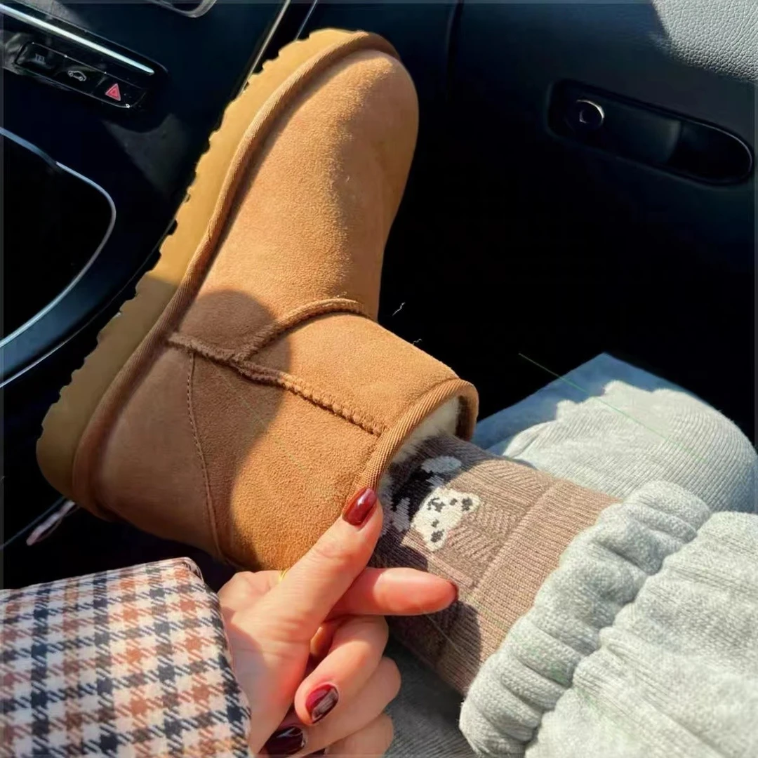 靴乡羊皮毛一体桑坡5854秋冬经典女冬季加绒加厚防滑棉鞋女款