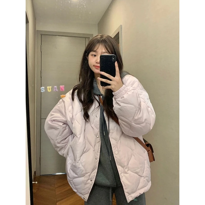 新款棉服女定格棉棉衣加厚棉服宽松2024年秋冬新款外套棉袄