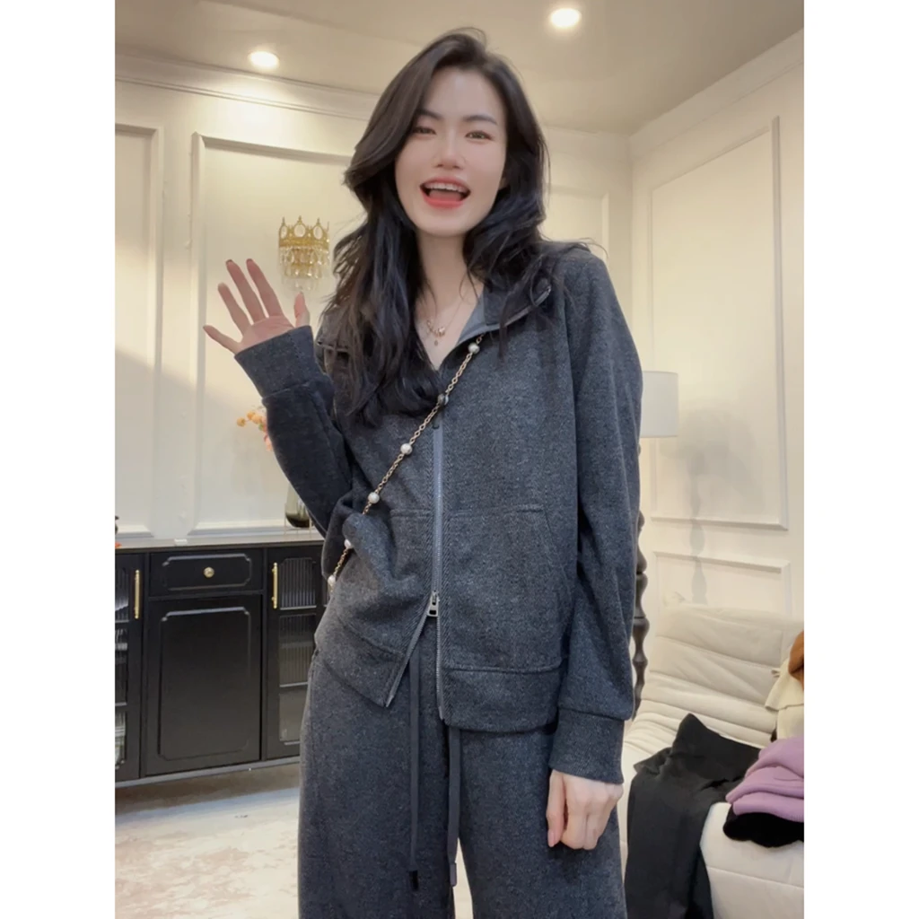 【松弛时区】套装 （外套+裤子）~休闲时尚简约运动风两件套女