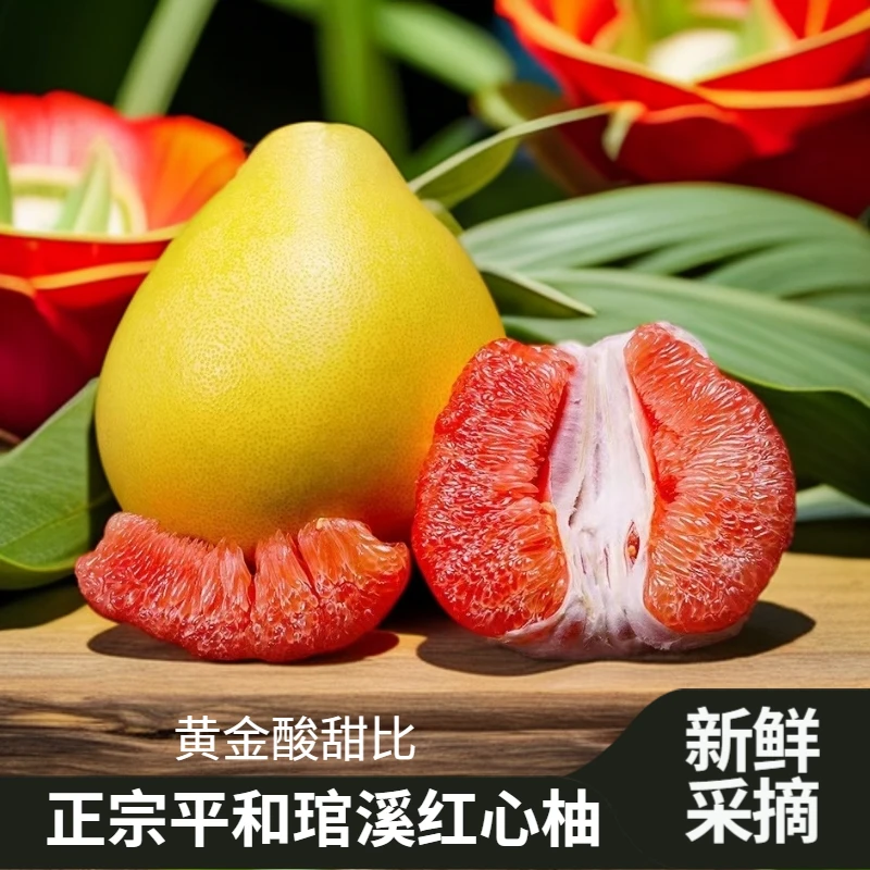 红心柚子正宗平和琯溪蜜柚酸甜可口红肉蜜柚现摘现发新鲜时令水果