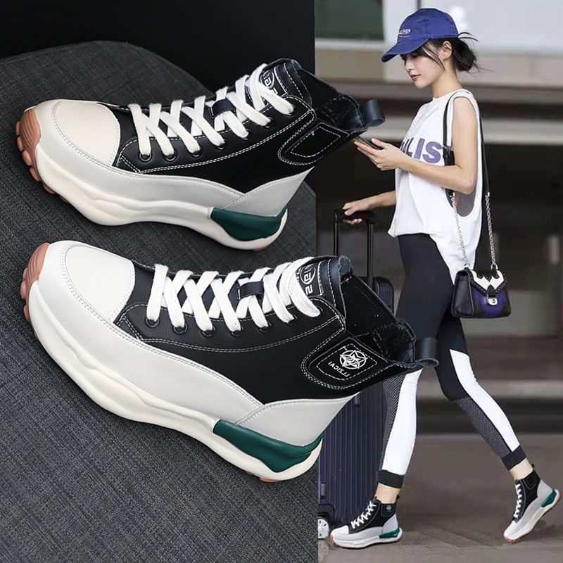 清仓增高鞋女2023春季新款百搭舒适透气厚底ins运动休闲小白鞋